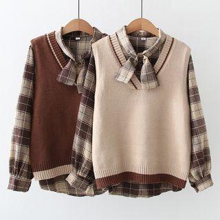 Plaid Shirt / Sweater Vest / Set