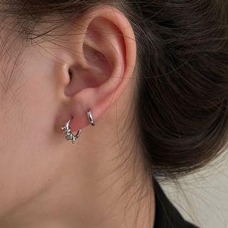 Retro Alloy Earring 1 Pair - Ear Ring Buckle - Silver - One Size