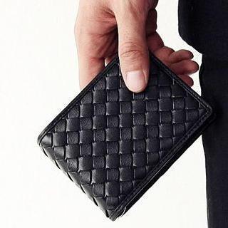 Faux-leather Woven Wallet