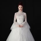 Lace Bell-sleeve Wedding Ball Gown