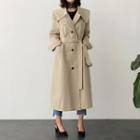 Wide-collar Long Trench Coat
