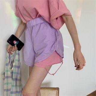 Elbow-sleeve T-shirt / Wide-leg Shorts