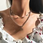Dice Layered Necklace Silver - One Size