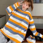 Set: Long-sleeve Striped T-shirt + Crossbody Bag