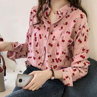 Cherry Printed Long Sleeve Shirt