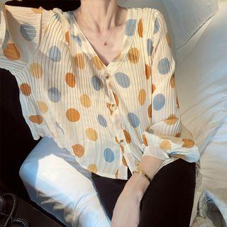 Dot Print Blouse Almond - One Size