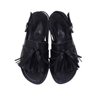 Tassel-detail Belted Sandals