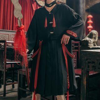 Detachable Long-sleeve Collared Dress