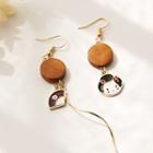 Non-matching Wood Segment Earring