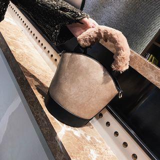 Fleece Handle Bucket Satchel