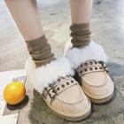 Belted Faux Fur-lined Slippers