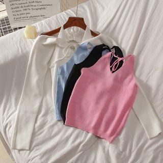 Set: Halter Neck Camisole Top + Shrug