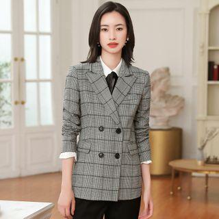 Double-breasted Plaid Blazer / Shirt / Dress Pants