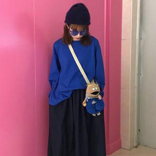 Long Sleeve Plain Tee / A-line Skirt