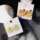 Bead / Faux Pearl Smiley Flower Earring