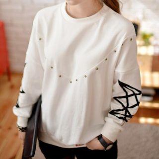 Studded Printed Sweatshirt