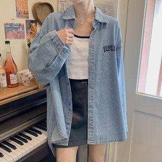Cartoon Print Denim Shirt