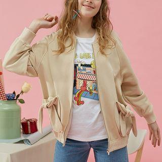 Bow Plain Baseball Jacket