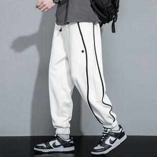 Contrast Trim Wide Leg Jogger Pants