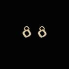 Rhinestone Faux Pearl Square Dangle Earring 1 Pair - Earring - Gold - One Size