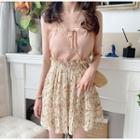 Sleeveless Top / Floral Mini Skirt