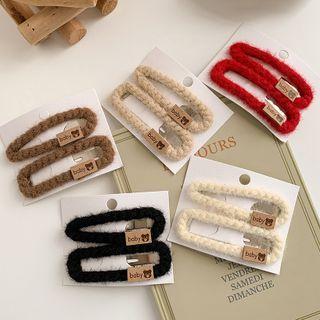 Set Of 2: Knit Hair Clip (various Designs)