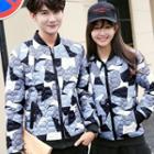 Couple Matching Print Quilted Jacket