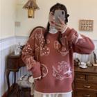 Lace Top / Jacquard Sweater
