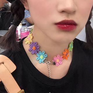 Fabric Flower Choker Multicolour - One Size