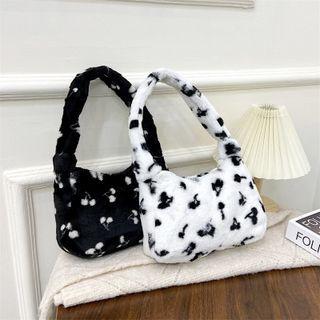 Cherry Print Fluffy Shoulder Bag
