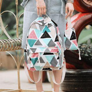 Patterned Canvas Backpack Multicolor - One Size