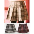 Inset Shorts Pleated Plaid Mini Skirt