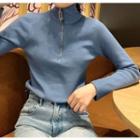 Half-zip High Neck Top