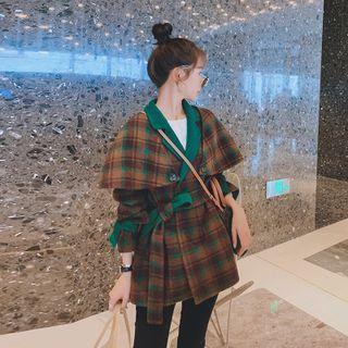 Plaid Shawl Woolen Jacket