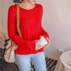 Round-neck Wide Long-sleeve T-shirt