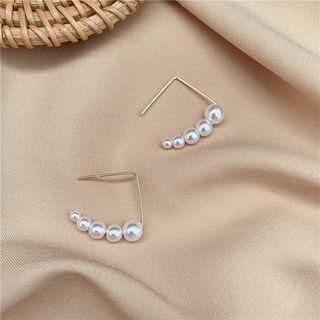 Faux Pearl Drop Earring 1 Pair - Earrings - Gold - One Size