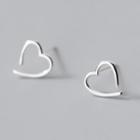 Heart Sterling Silver Earring 1 Pair - Silver - One Size