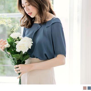Off-shoulder Spaghetti-strap Chiffon Top