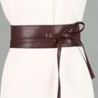 Bow Faux Leather Wide Belt