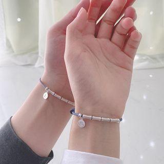 Sterling Silver Pendant String Bracelet Blue - One Size