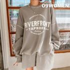 Set: Printed Stitched Oversized Sweatshirt + Shorts