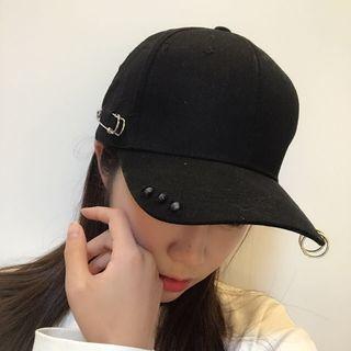 Metal Ring Detail Baseball Cap