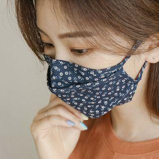 Adjustable-strap Flower-pattern Fabric Mask