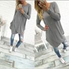 Wrap Front Long-sleeve Tunic