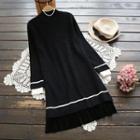 Accordion Pleated Hem Knit Dress