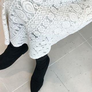 Crochet-lace Long Flare Skirt