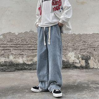 Wide Leg Mid Rise Jeans