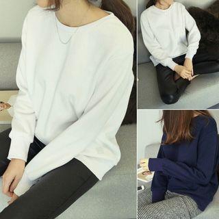 Plain Embroidered Sweatshirt