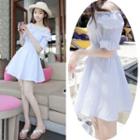 Cold-shoulder Ruffle Mini A-line Dress / Camisole Top