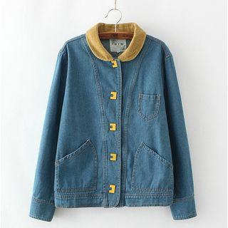 Corduroy Panel Denim Jacket